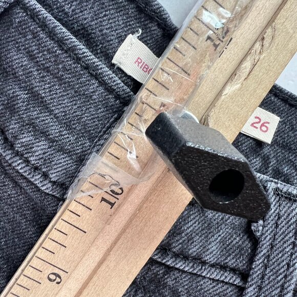 Levi's Jeans Women's 26x25* Ribcage High Rise Straight Ankle Black Denim Tag 26 - Picture 15 of 16